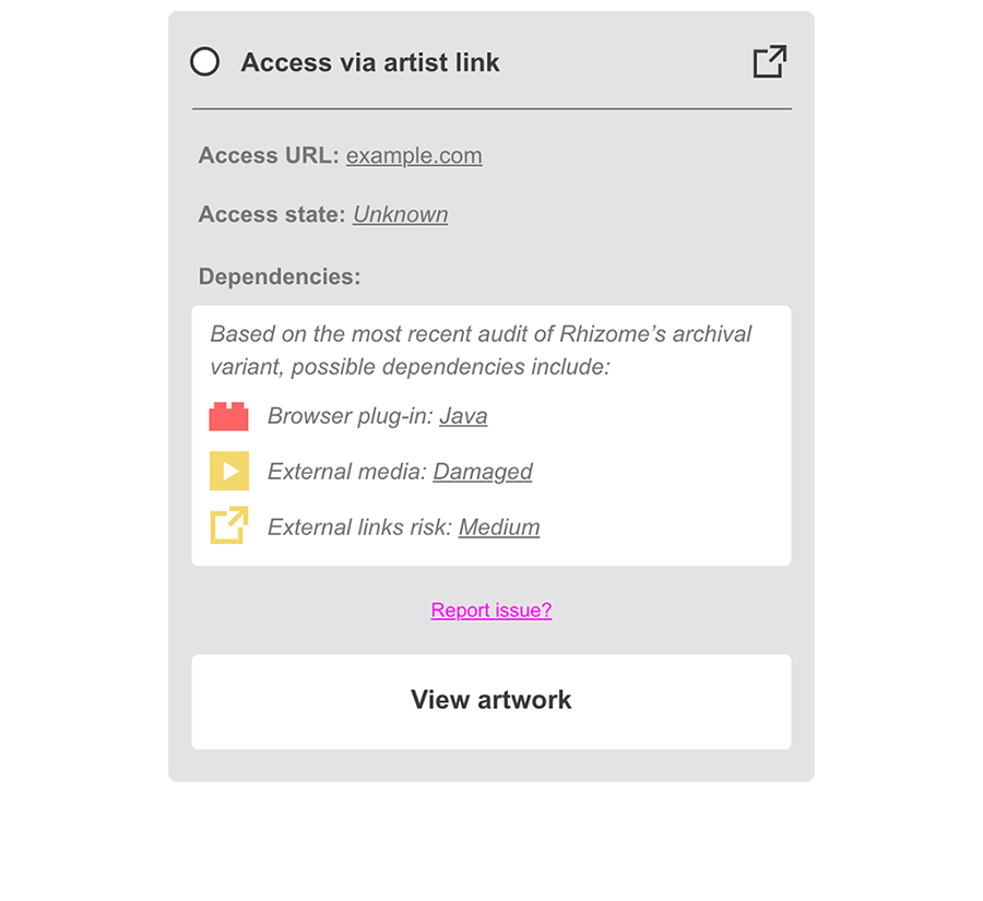 An animated gif showing different possible access point visuals for variants in the ArtBase.